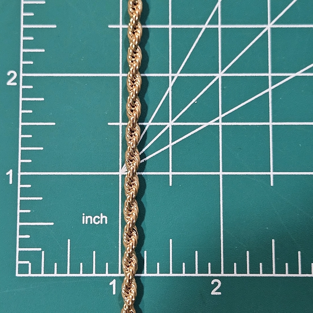 Long Gold Rope Chain Necklace - Picture 8 of 11